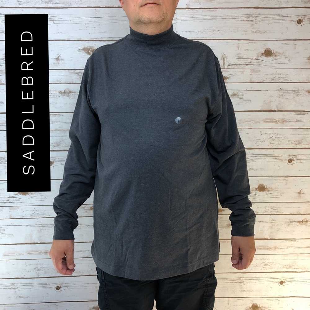 Saddlebred Flex Carbon Stretch Mock-Neck Gray Top
